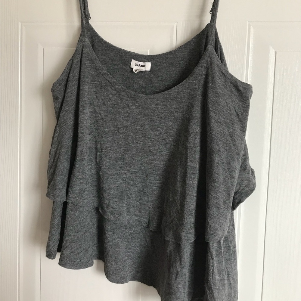 Gray layered tank top